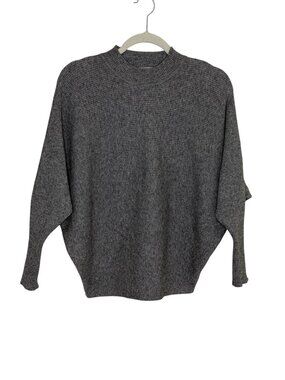 Nyland Crewneck Sweater Dolman Sleeve Rib Knit Top Gray S